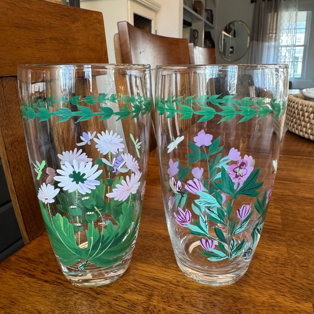 2 Portmeirion Botanic Garden Ice Tea/Water Glasses Cyclame
